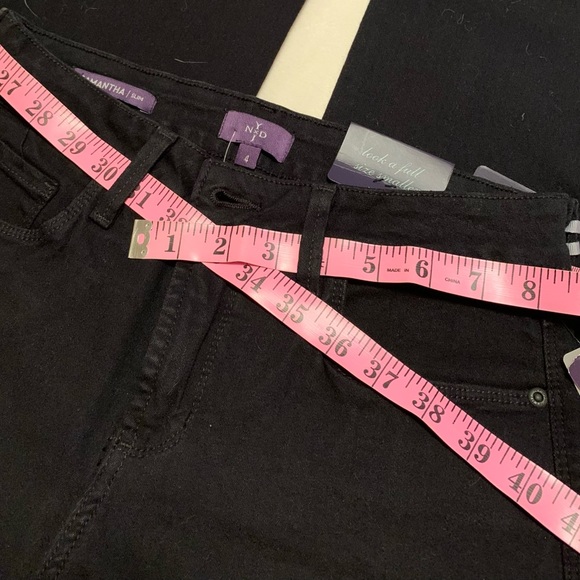 NYDJ black SAMANTHA 98% cotton slim size 4 NWT with subtle beading on po… - Picture 6 of 13